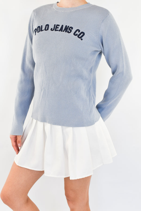 Light Blue Ribbed Sweater