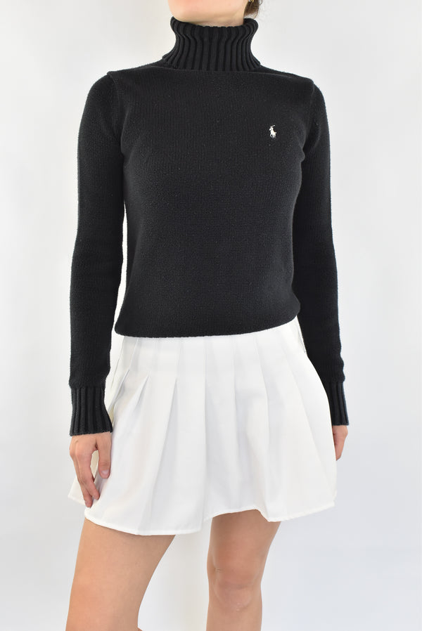 Black Knitted Turtleneck Sweater