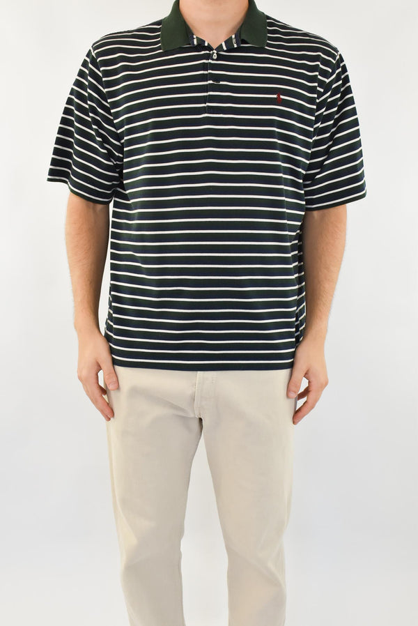 Green Striped Polo