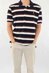 Navy Striped Polo