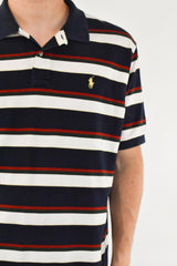 Navy Striped Polo