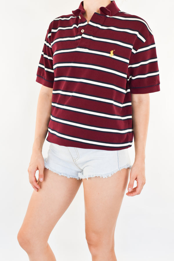 Stripped Burgundy Polo