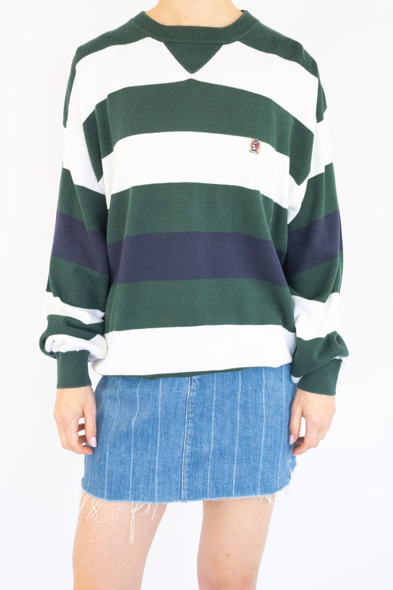 Green Striped Sweater