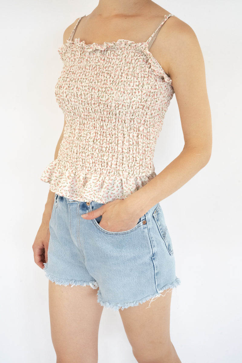 Flower Ribbed Top