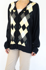 Argyle Navy Cardigan