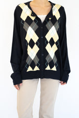 Argyle Navy Cardigan