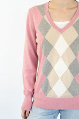 Pink Argyle Sweater