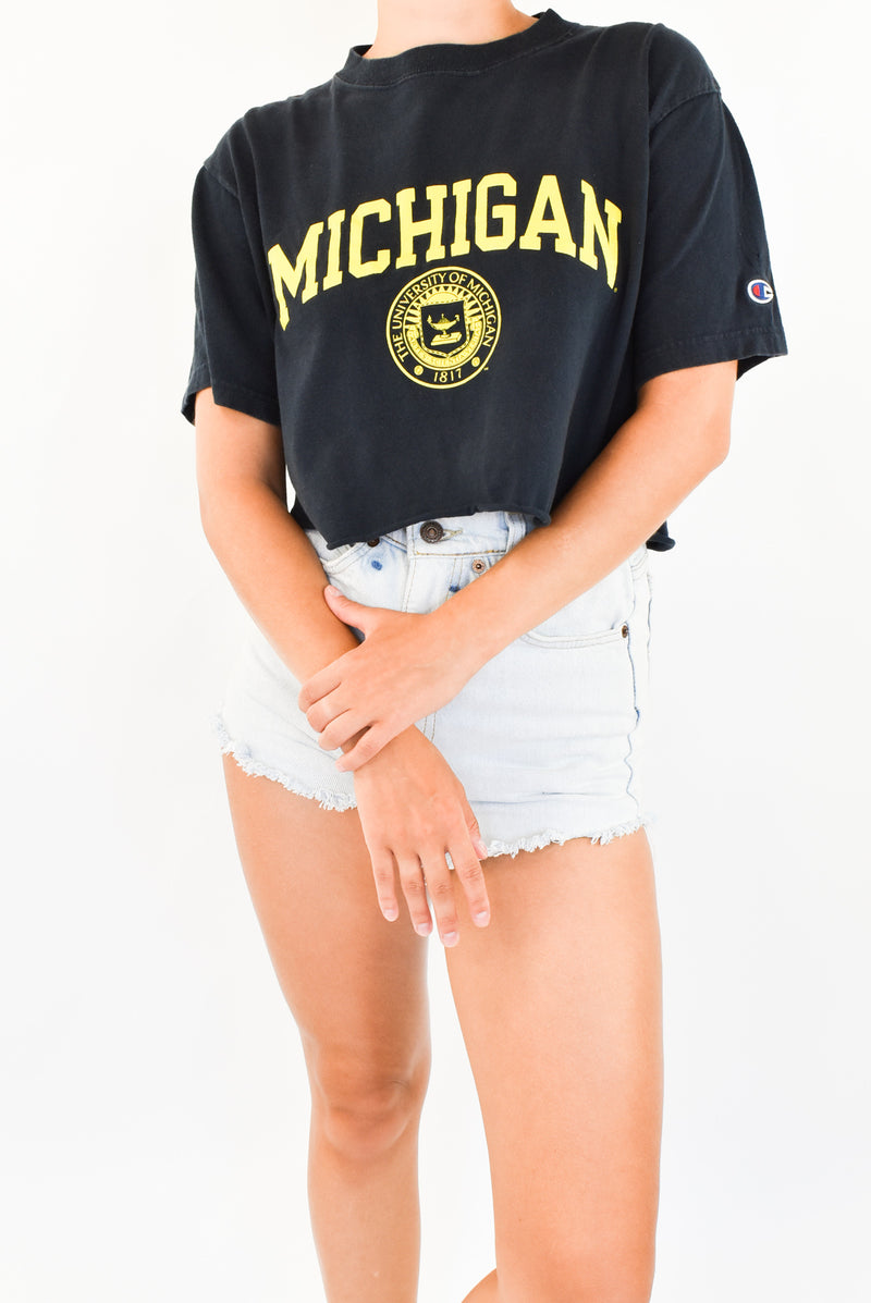 Navy Cropped T-Shirt