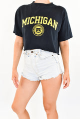 Navy Cropped T-Shirt