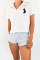 White Cropped Polo