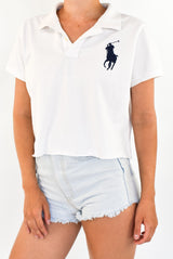 White Cropped Polo