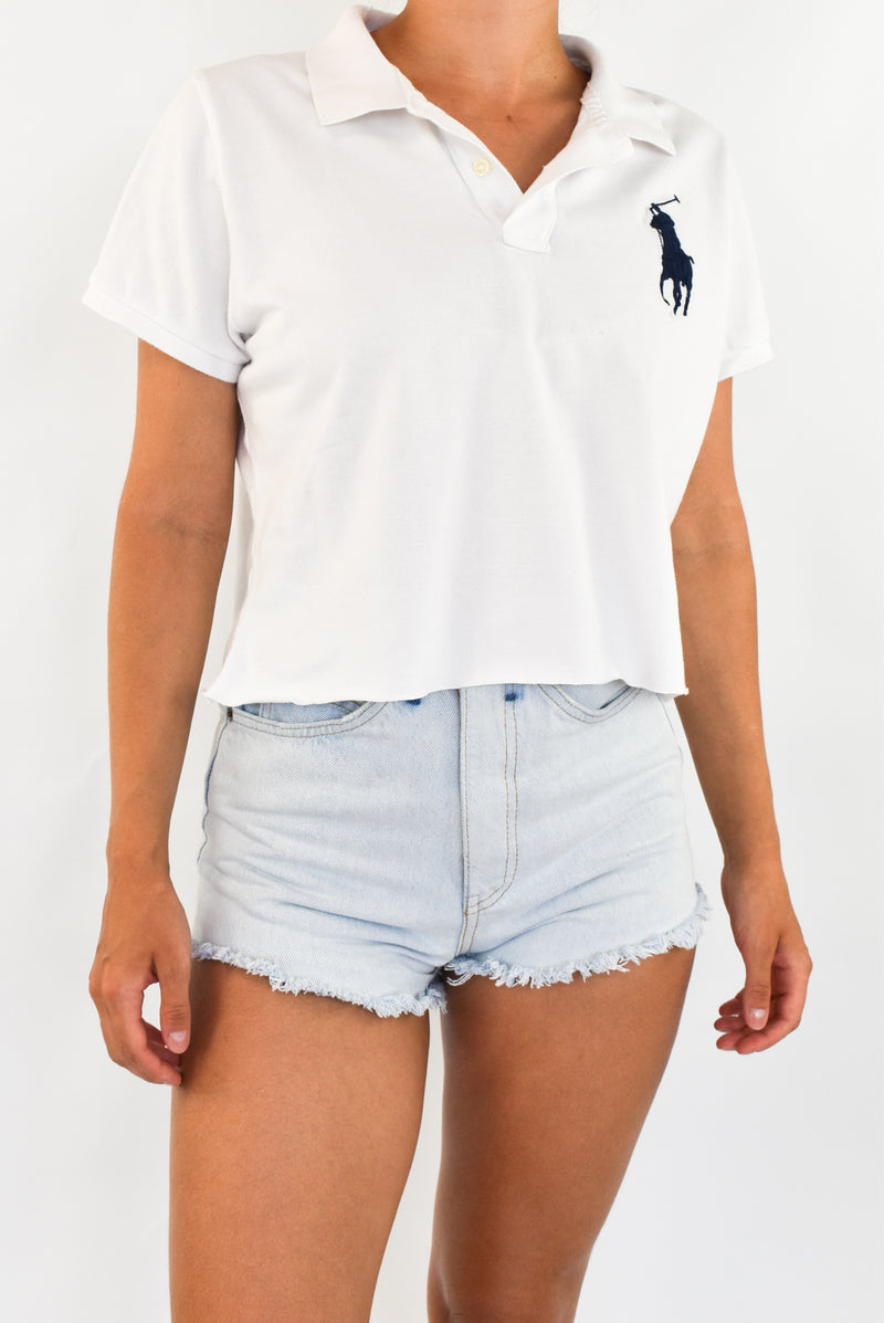 White Cropped Polo