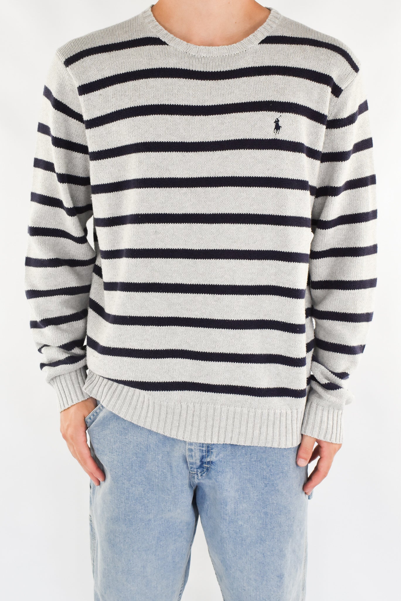 Grey Striped Sweater