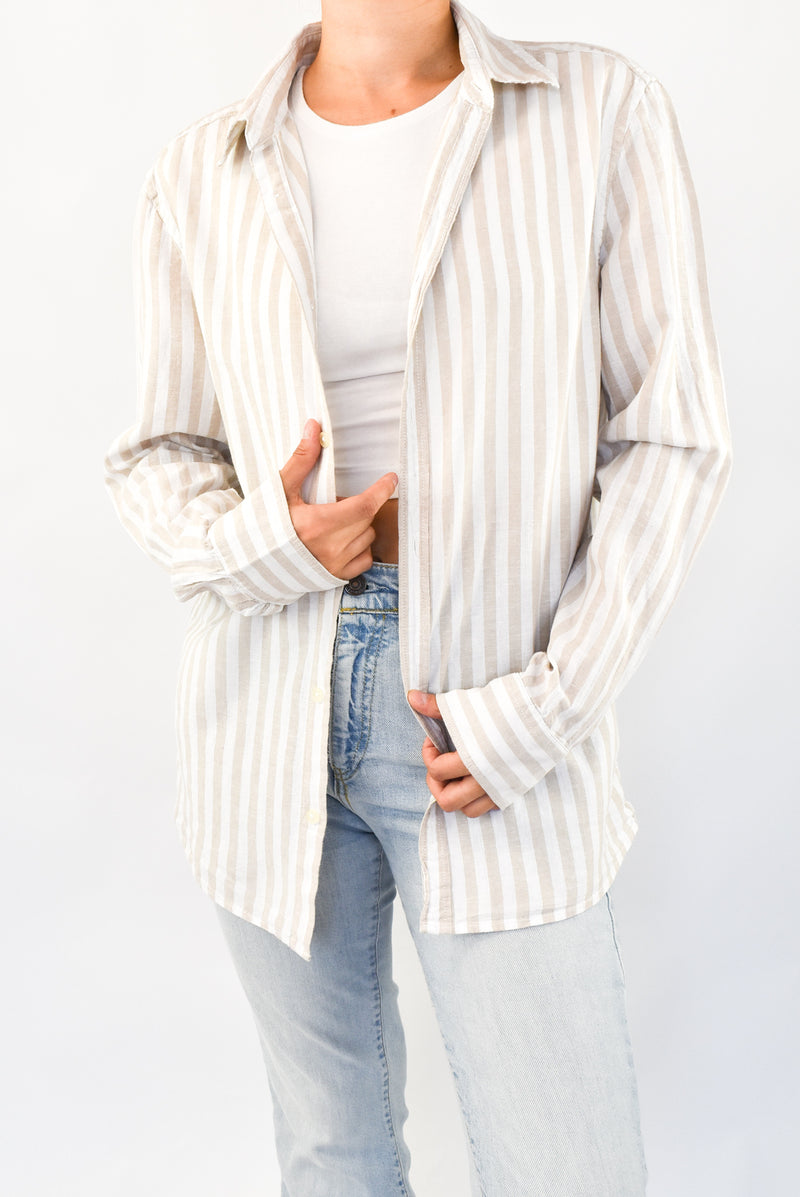 Beige Striped Shirt