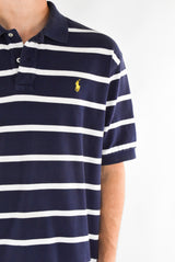 Navy Striped Polo