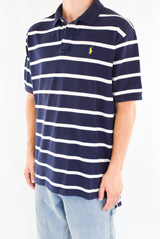 Navy Striped Polo