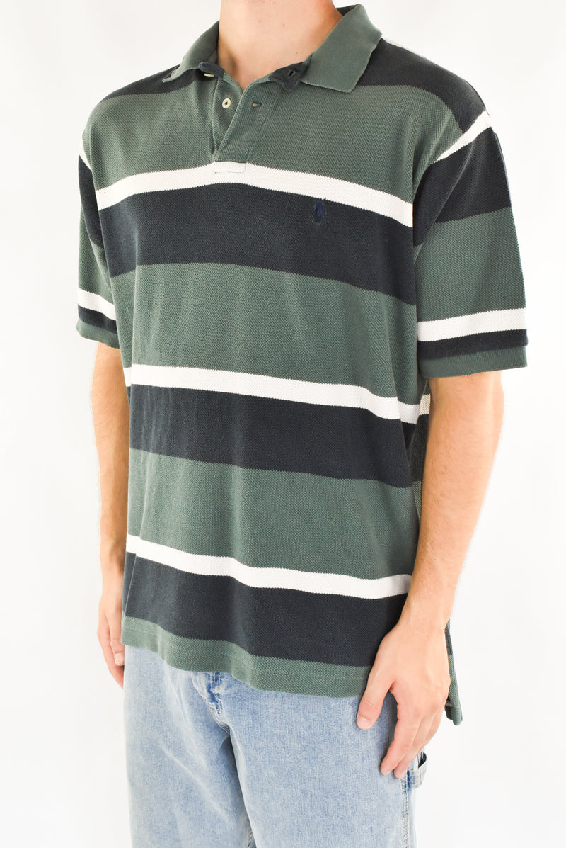 Green Striped Polo