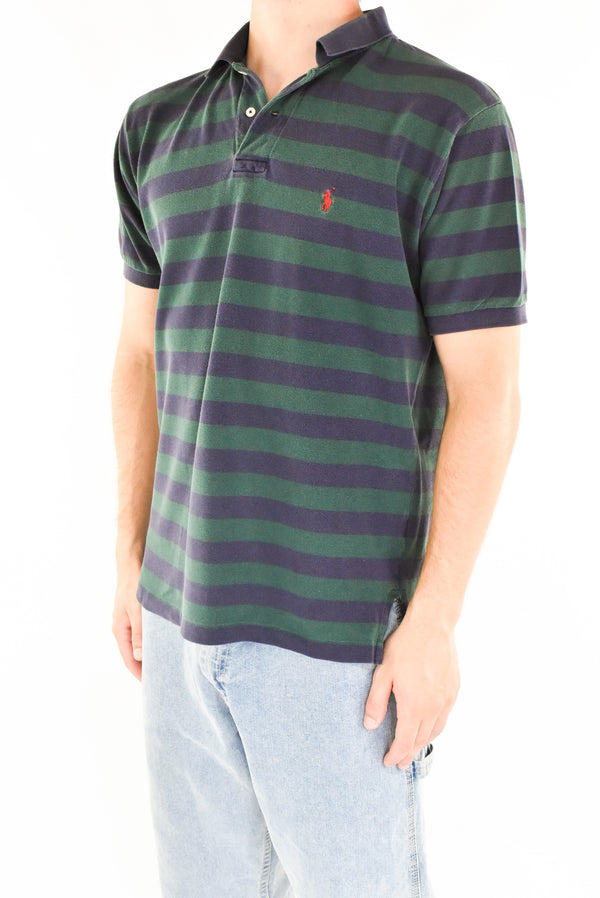 Navy Striped Polo