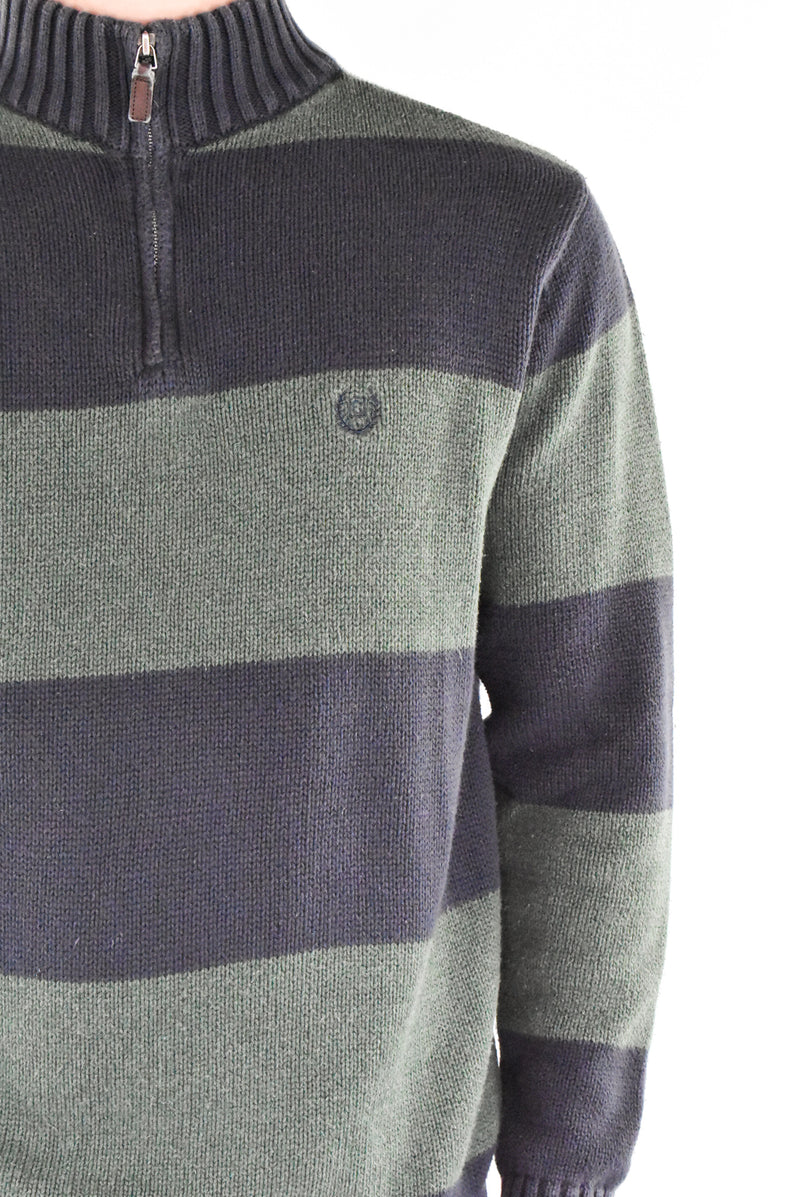 Striped Quarter Zip Sweater