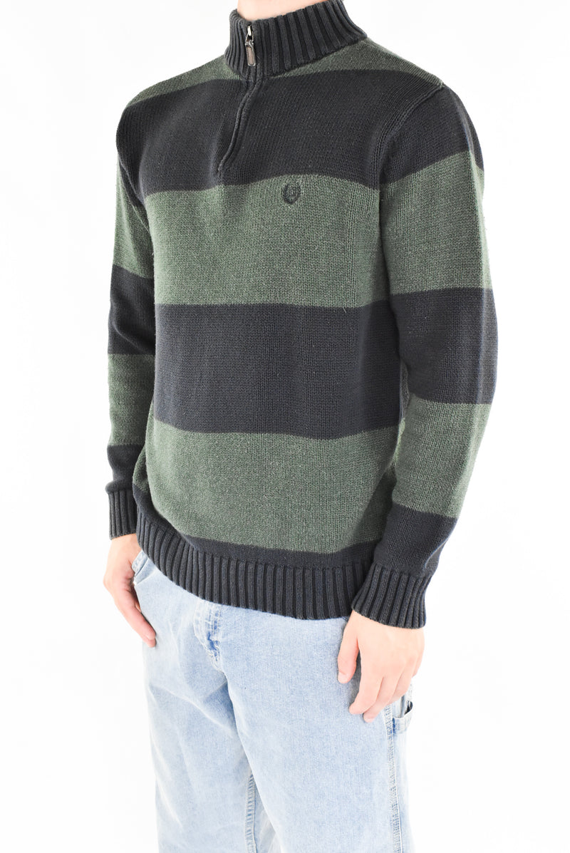 Striped Quarter Zip Sweater