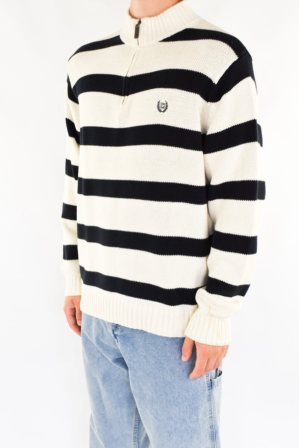 Striped Quarter Zip Sweater