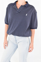 Navy Striped Polo