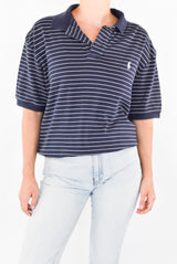 Navy Striped Polo