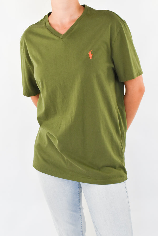 Olive V-Neck T-Shirt