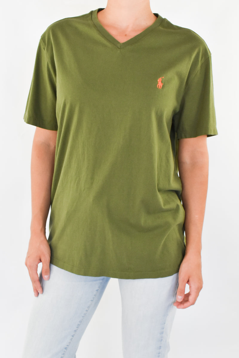 Olive V-Neck T-Shirt