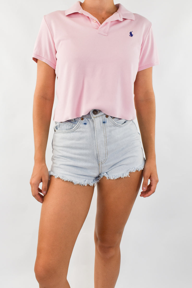 Pink Cropped Polo