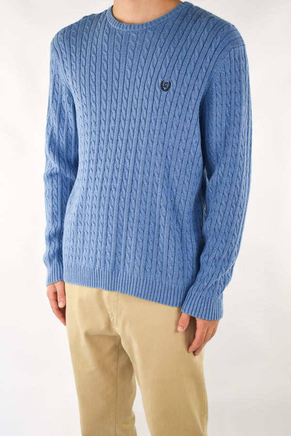 Blue Cable Sweater