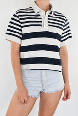 Striped Cropped Polo