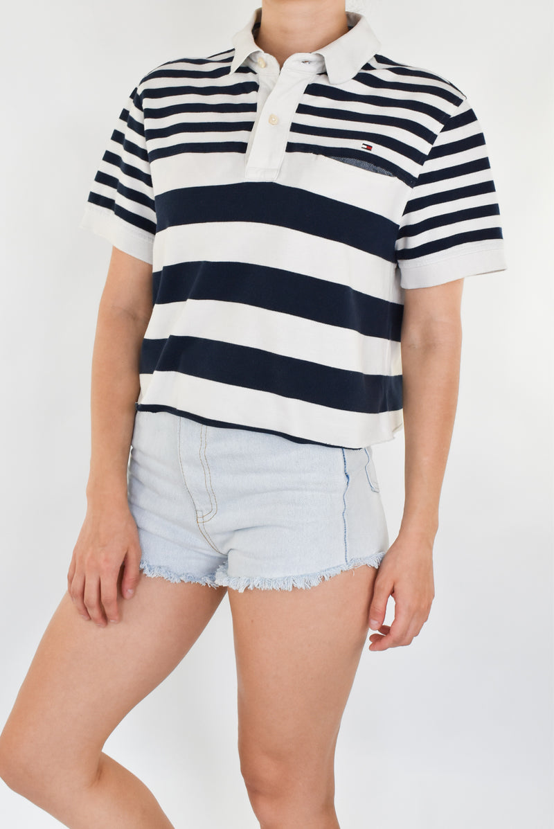 Striped Cropped Polo