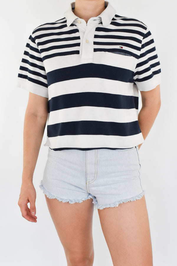 Striped Cropped Polo