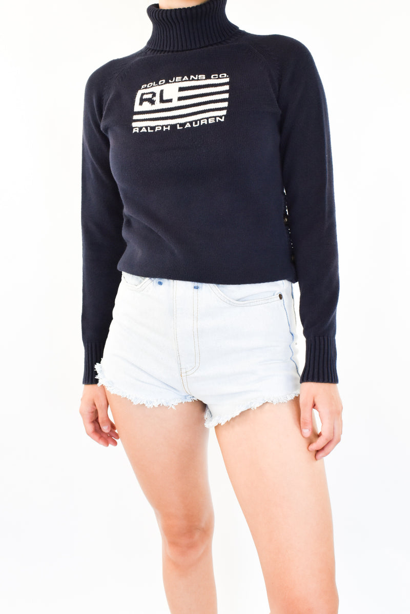 Navy Turtleneck Sweater