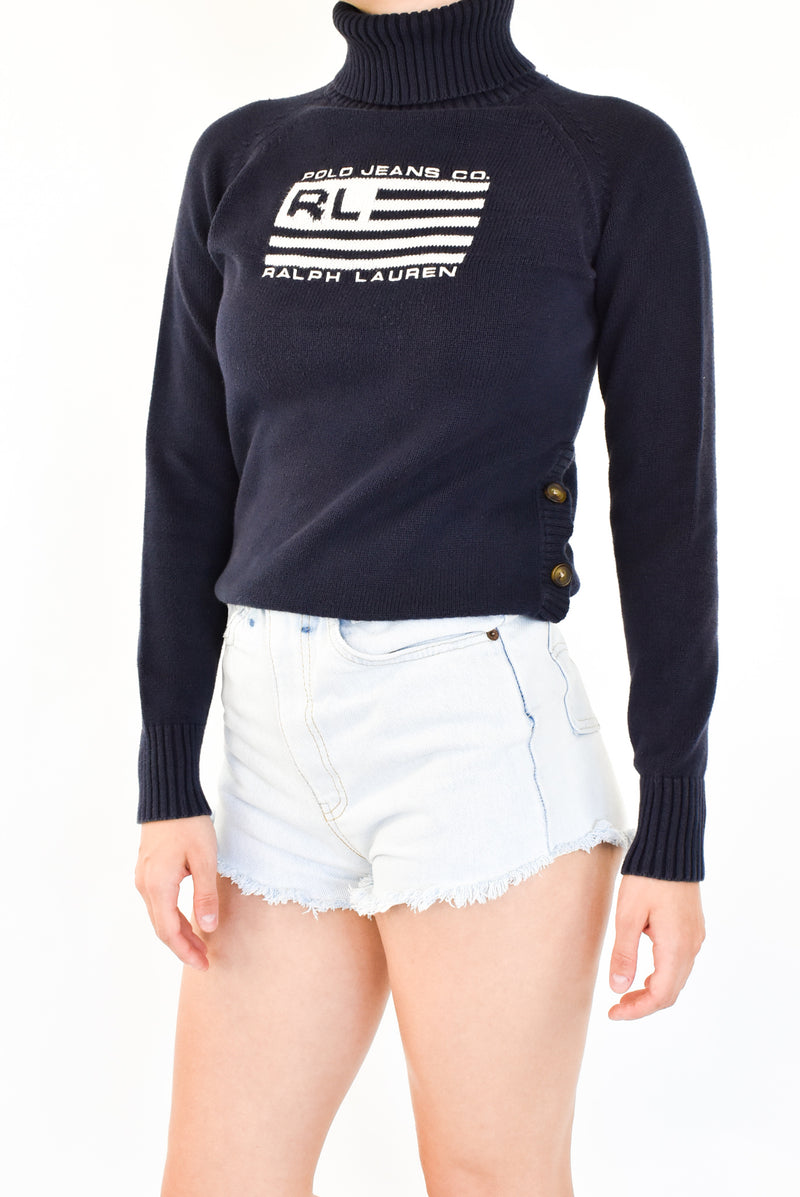 Navy Turtleneck Sweater