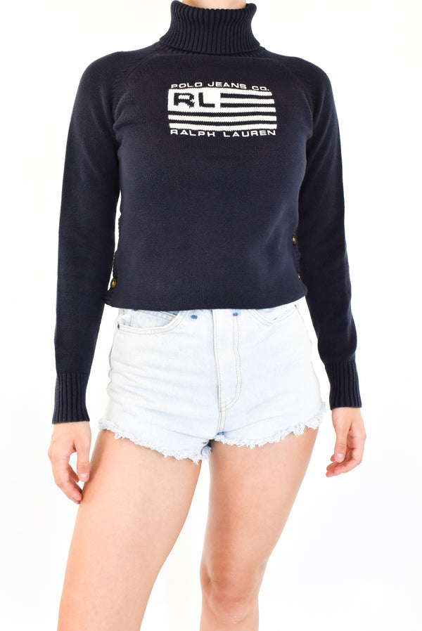 Navy Turtleneck Sweater