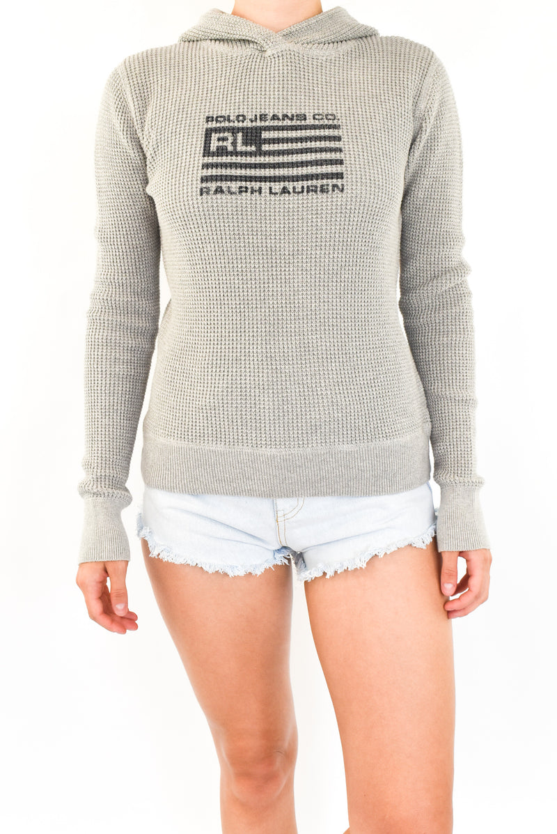 Grey Knitted Hoodie