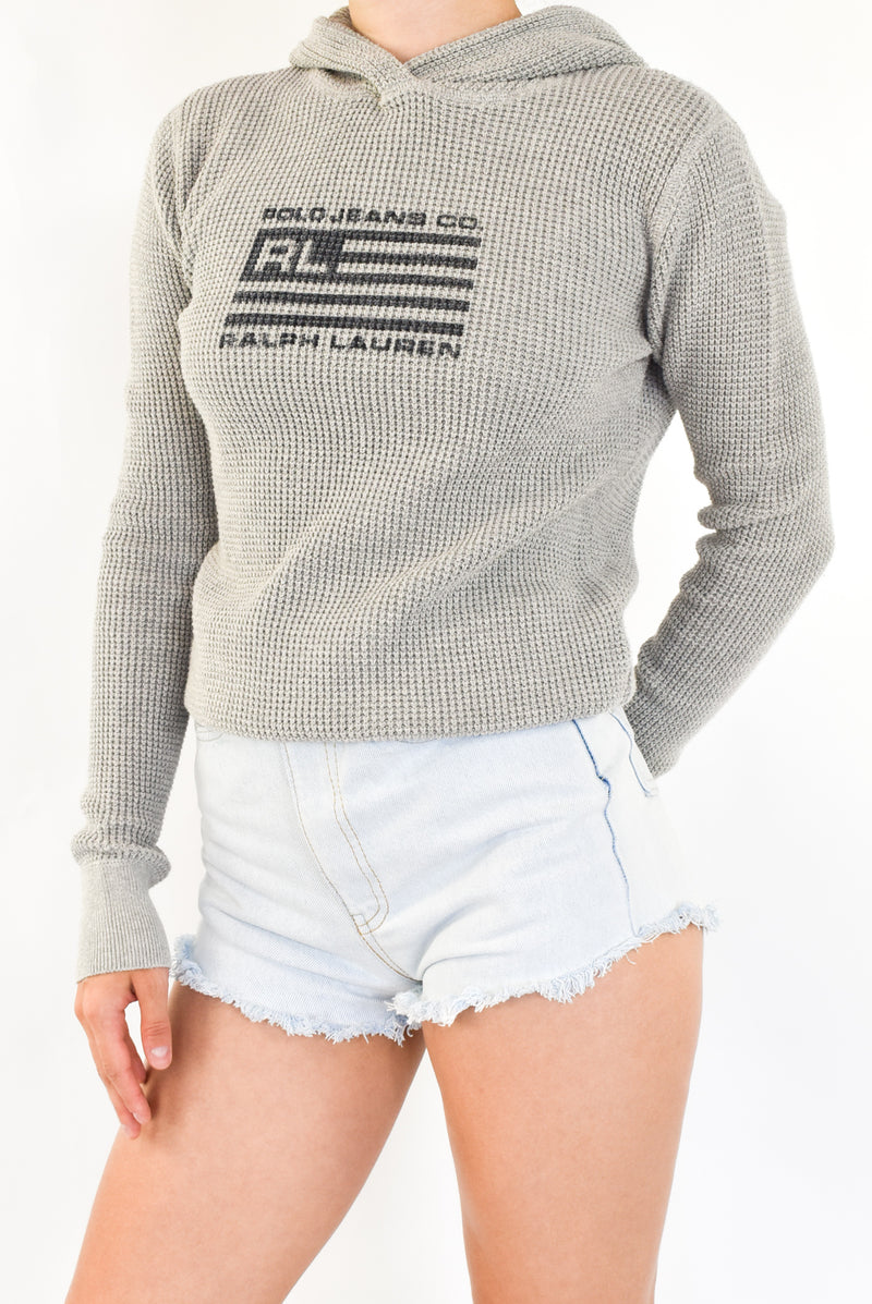 Grey Knitted Hoodie