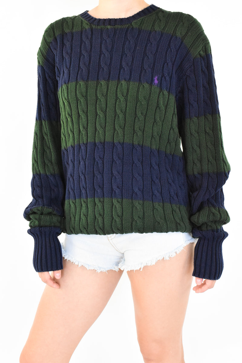 Striped Cable Sweater