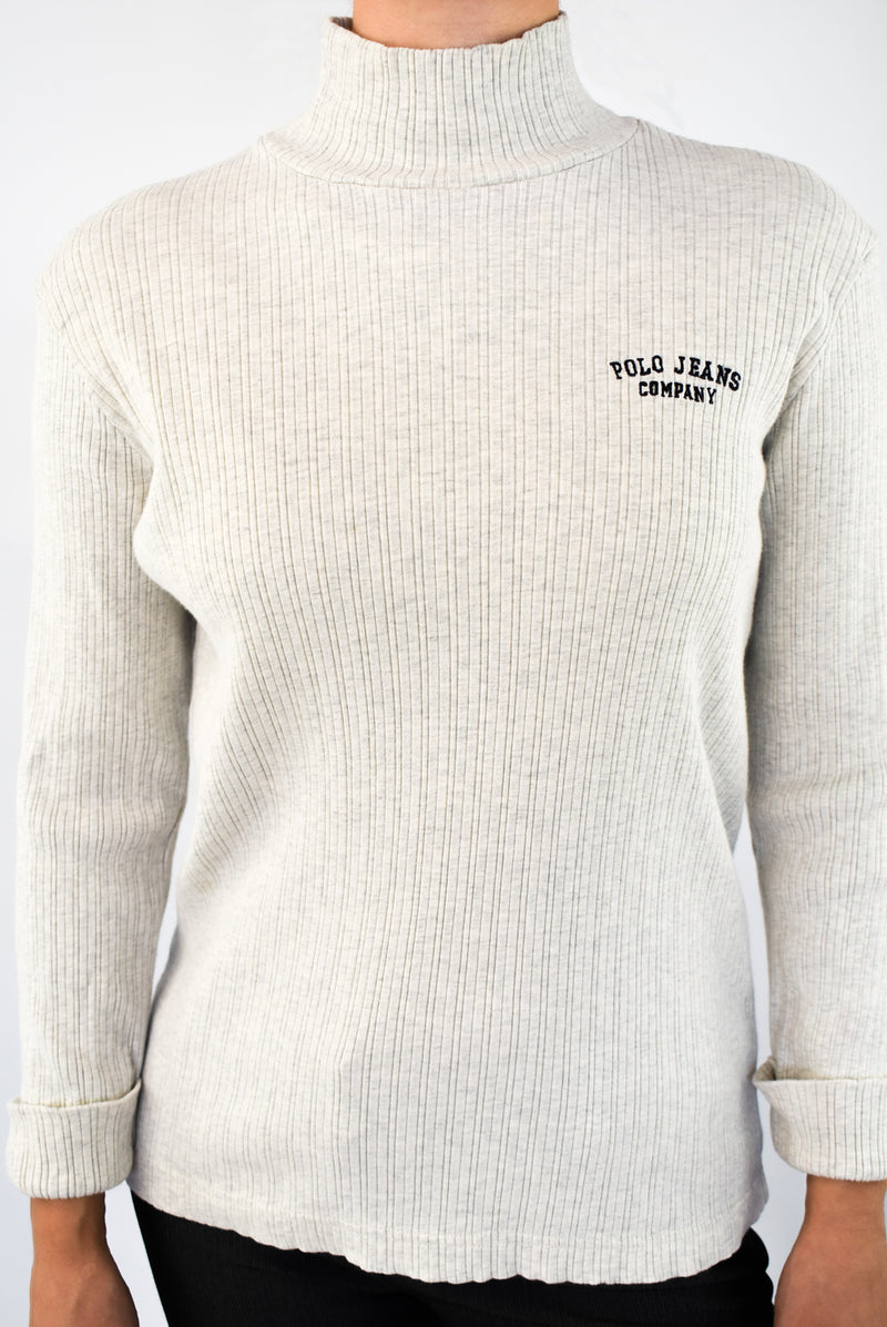 Cream Turtleneck Sweater