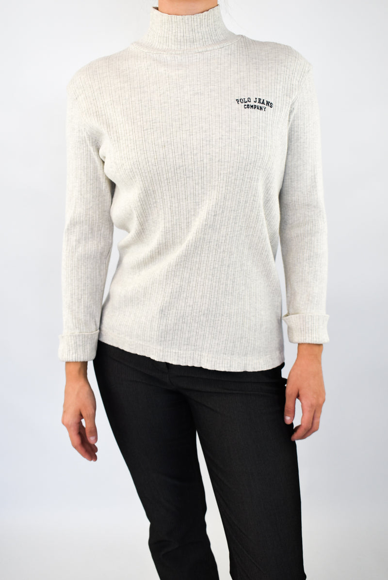 Cream Turtleneck Sweater