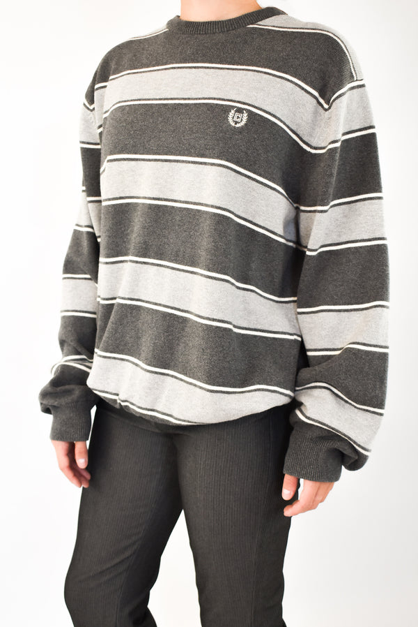 Grey Striped Sweater