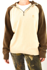 Beige Quarter Zip Sweater