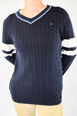 Navy Cable Knitted Sweater