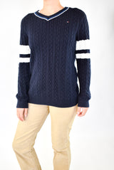 Navy Cable Knitted Sweater