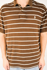 Brown Striped Polo