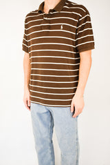 Brown Striped Polo