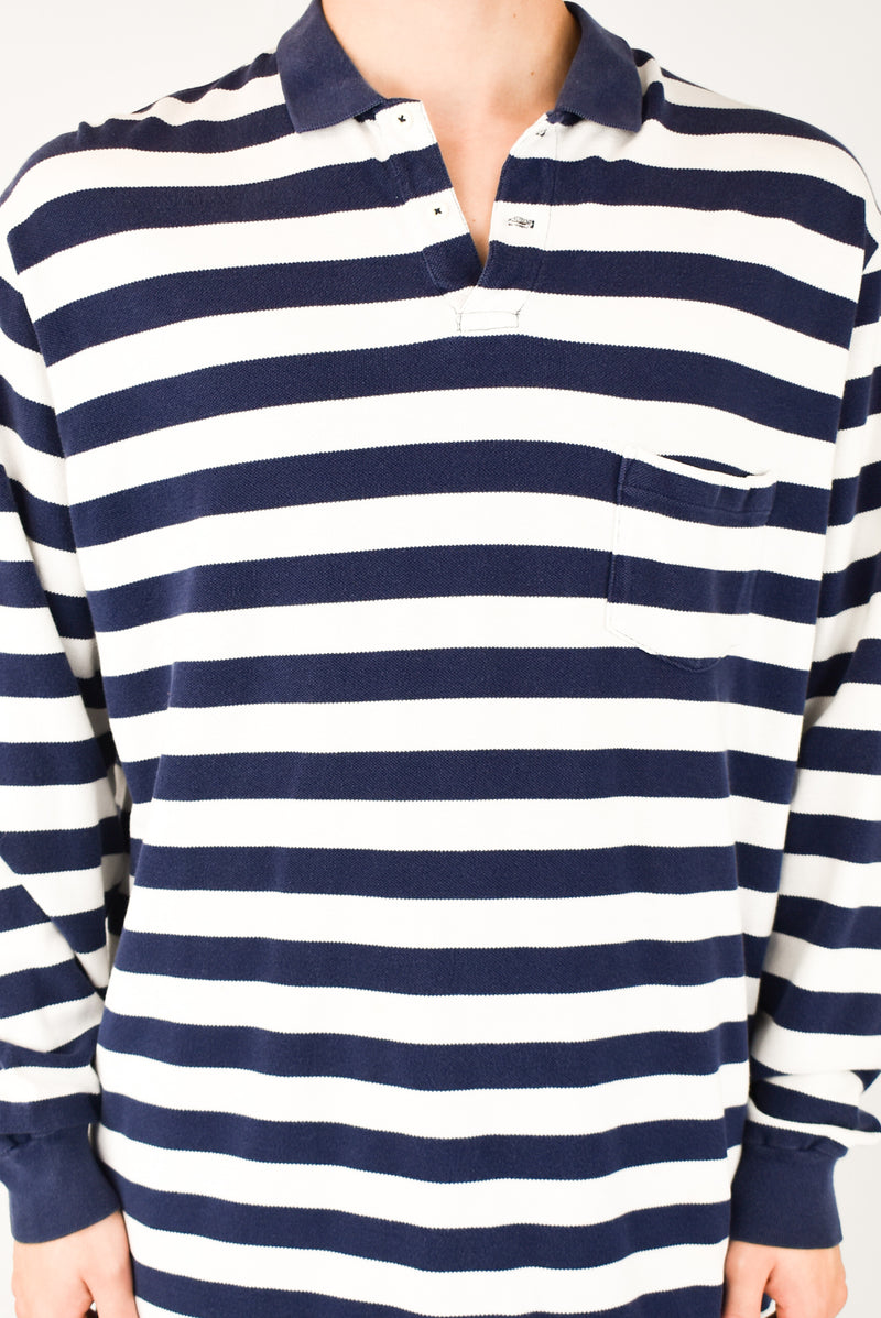 Striped Long Sleeved Polo