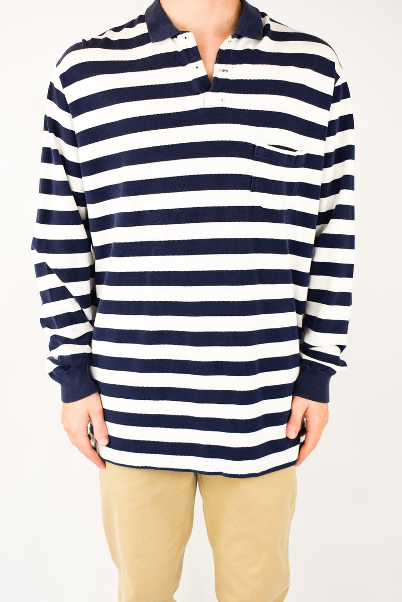 Striped Long Sleeved Polo